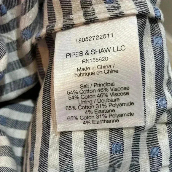 Veronica Beard Kai Dress Blue White Ruffled Size 8 - Picture 5 of 6